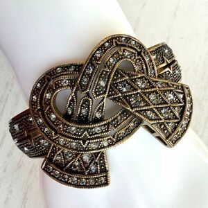 Heidi Daus Bow Ribbon Crystal Clamper Bracelet